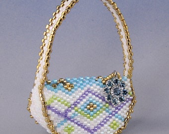 Tiny handbag n.4, peyote and sewing pattern