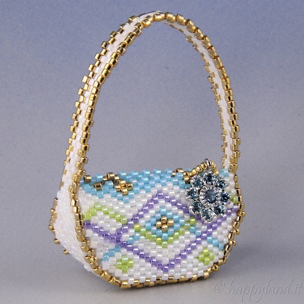 Tiny handbag n.4, peyote and sewing pattern