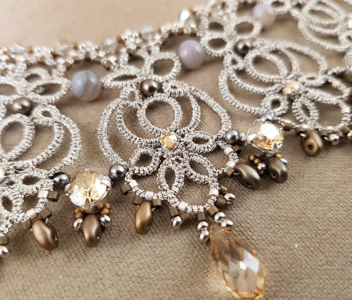 Victoria Necklace Needle Tatting Kit and Tutorial Step by Etsy