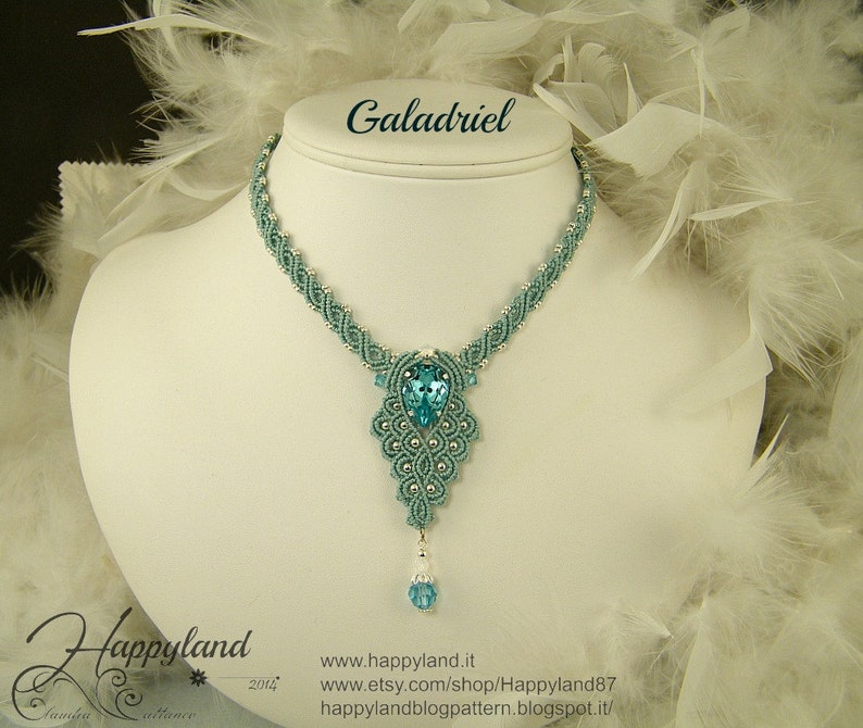 Galadriel macram\u00e8 necklace pattern