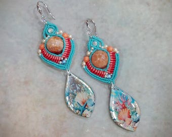Samira, macrame earrings OOAK