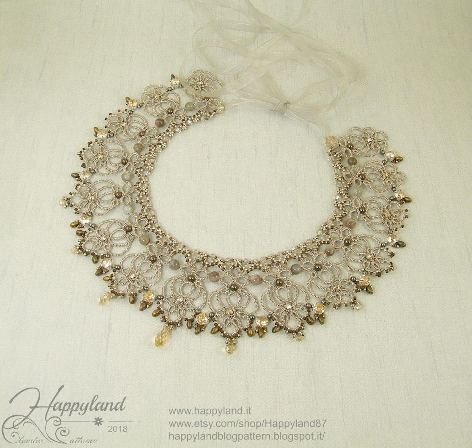 Victoria Necklace Needle Tatting Kit and Tutorial Step by Etsy