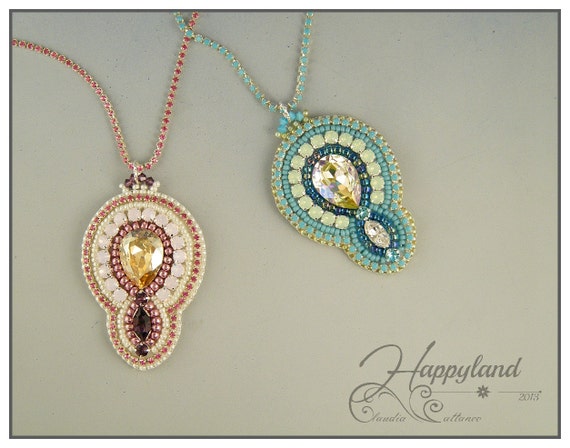 Dalila Pendant Bead Embroidery Kit and Tutorial Step by Step Etsy Canada