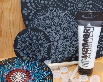 Easy DOT art, laser engraved mandalas