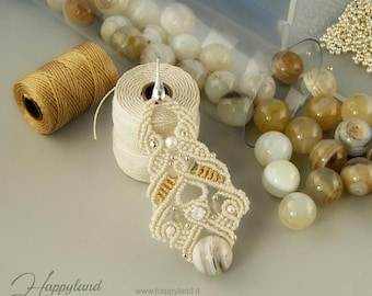 Corinto earrings , macramè tutorial step by step