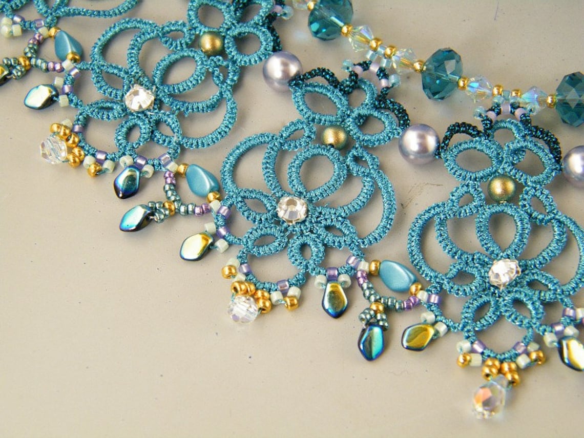Victoria Necklace Needle Tatting Kit and Tutorial Step by Etsy