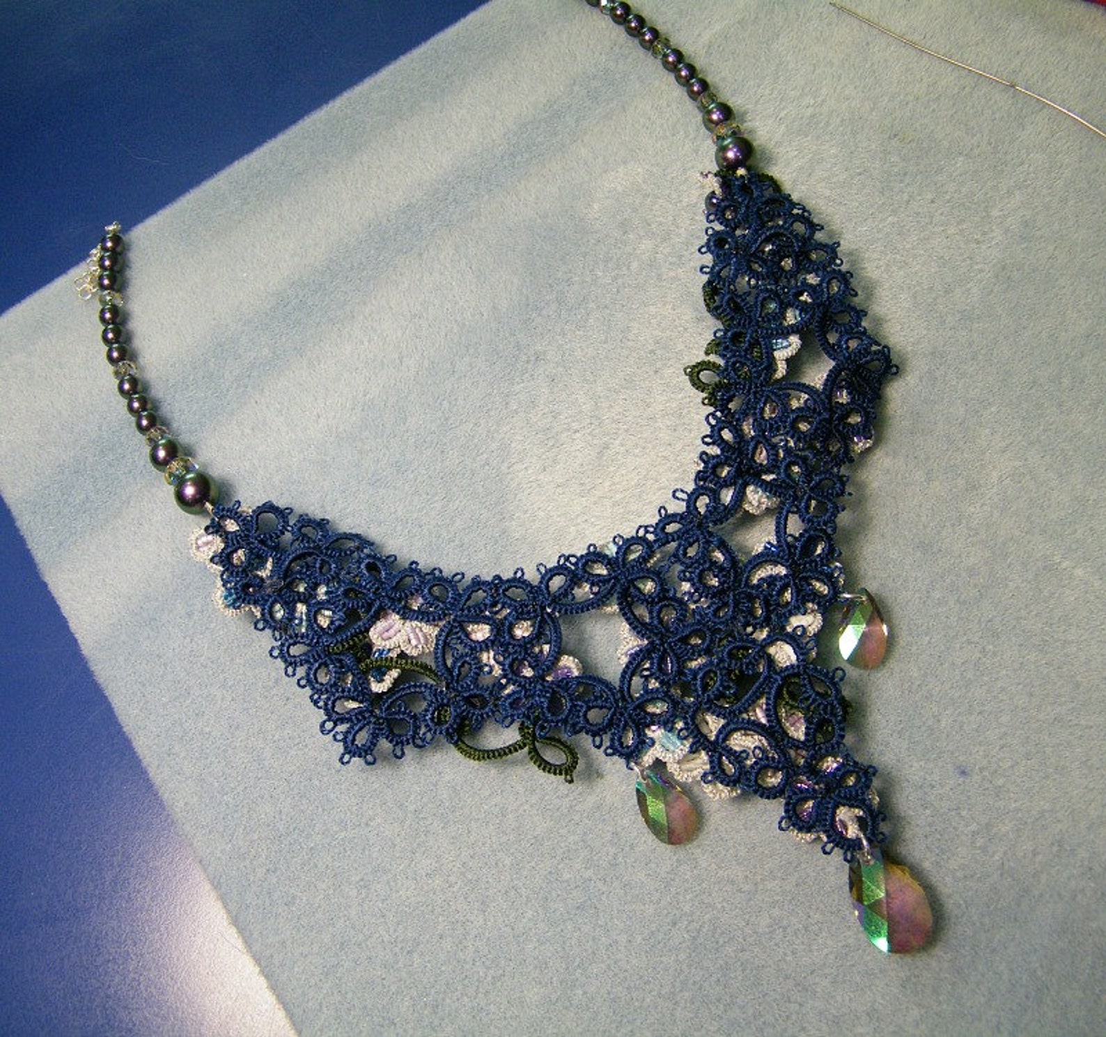 Hydrangea Necklace Needle Tatting Kit and Tutorial Step by Etsy