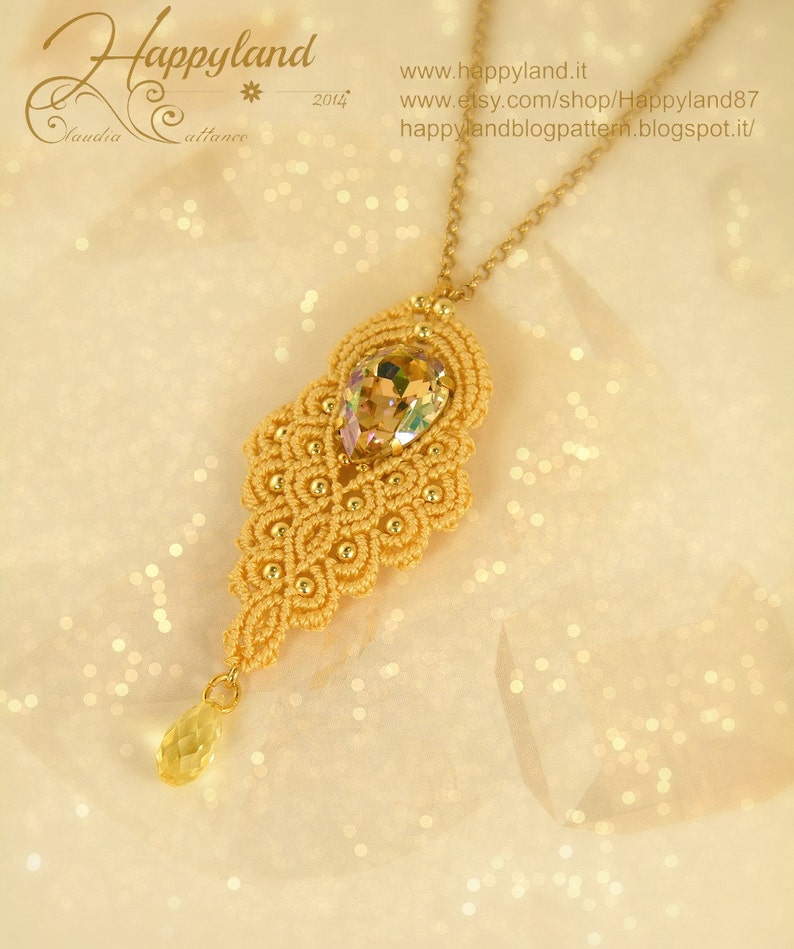 Galadriel macram\u00e8 necklace pattern