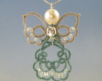 Gabriel, mini angel needle tatting TUTORIAL, two versions