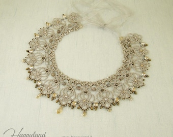 Victoria , needle tatting necklace tutorial step by step