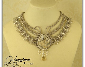 A modern fable , micro macrame necklace tutorial
