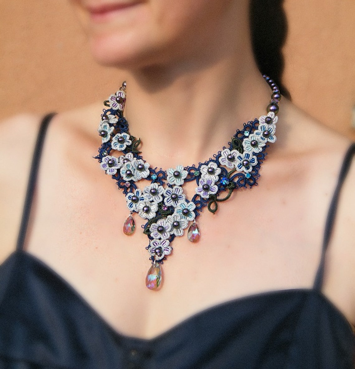 Hydrangea Necklace Needle Tatting Kit and Tutorial Step by Etsy