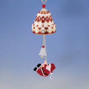 Christmas hanging santa claus bell, 3D peyote pattern