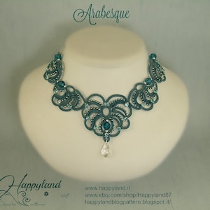 Arabesque, needle tatting necklace , pattern