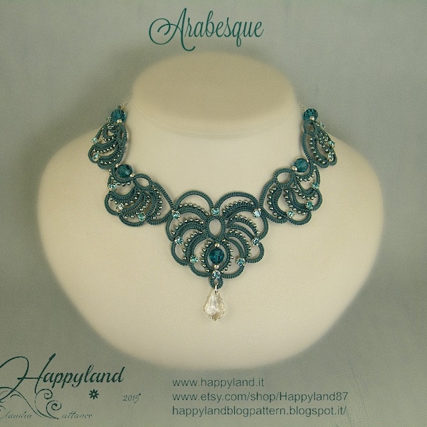 Arabesque, needle tatting necklace , pattern