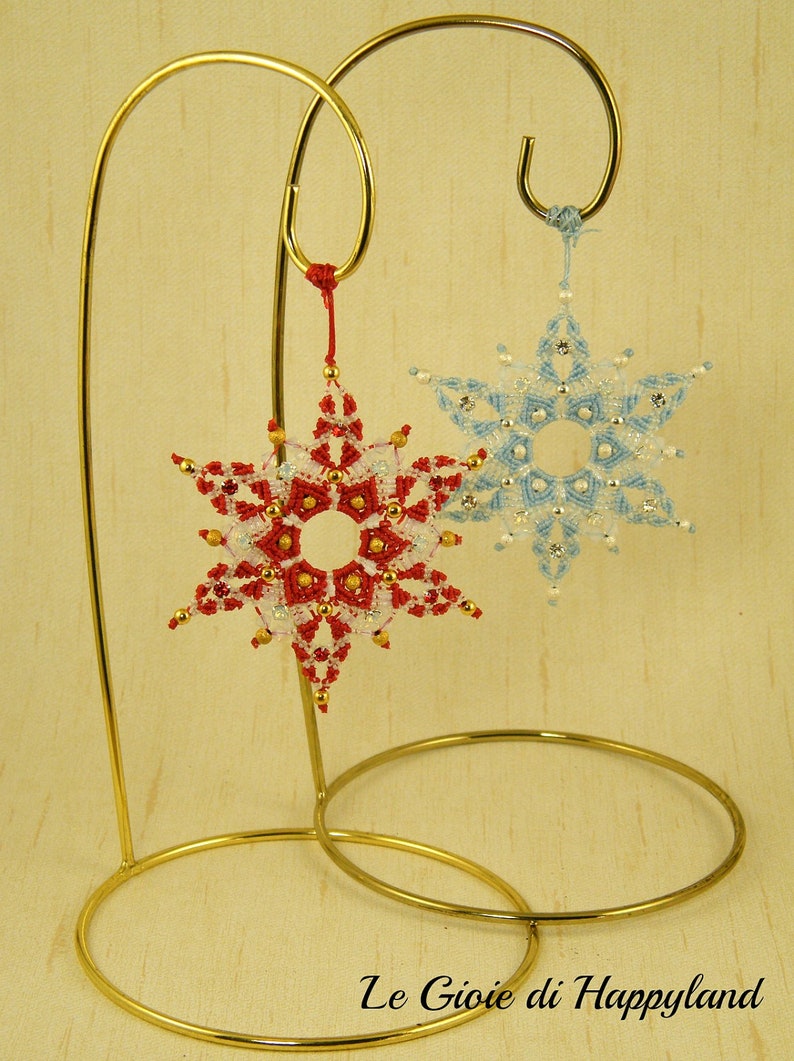 Macrame snowflake, tutorial step by step image 1