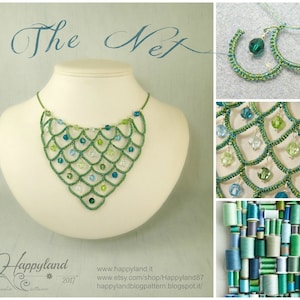 The Net , needle tatting necklace tutorial