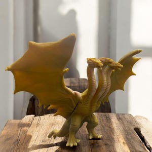 Three-Headed Dragon Figure: Soft Vinyl Kaiju Monster Model