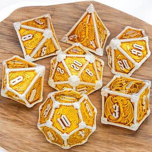 DND Dice Set - Metal Polyhedral Dice for Dungeons & Dragons / RPGs, Unique Gift Includes D20, D12, D10, D8, D6, D4
