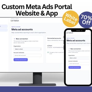 Custom Meta Ads Reporting Portal Web App | White Label Client Dashboard SaaS | Next.js Supabase Meta API Software Build