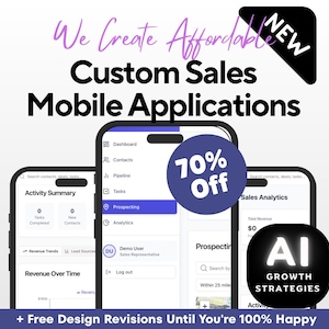 Maßgeschneiderte Kunden-CRM-Vertriebs-App für iOS & Android | Handy-App für kleine Unternehmen | Prospektions-Tool + Kunden-Manager | Entwicklung von benutzerdefinierten Business-Apps
