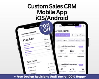 Custom Sales CRM Mobile App | Your Logo, iOS/Android Development