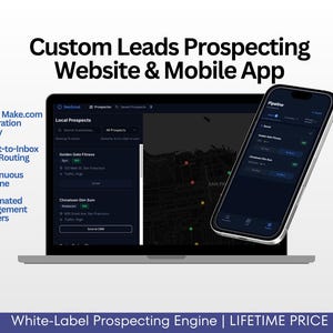 App en webdashboard voor leadgeneratie op maat | CRM-softwareontwikkeling | Hulpmiddel voor het vinden van lokale bedrijven | Applicatieontwikkeling tegen een vast tarief