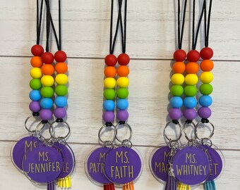 Rainbow Bead Lanyard