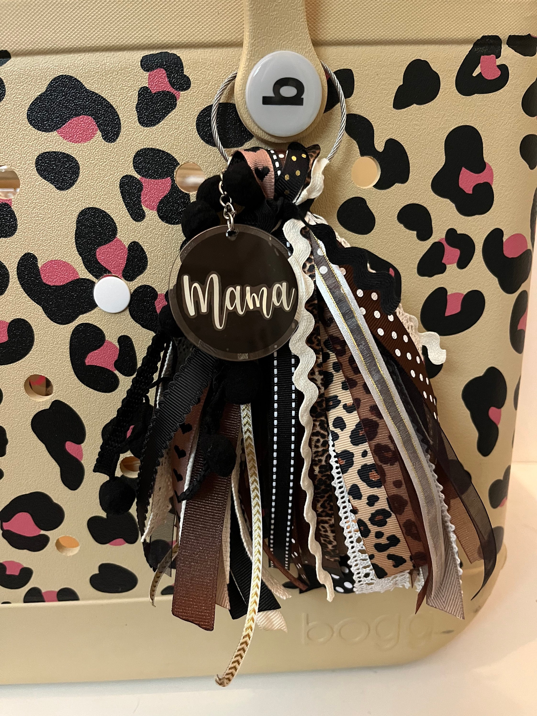 OneLuckyLadybug Brown Leopard Print Bogg Bag Tassel