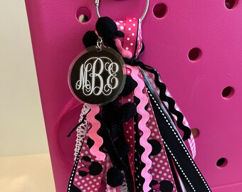 Borla para bolso Bogg con diseño de ratón rosa