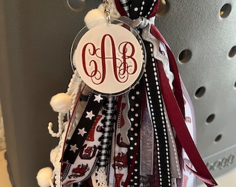 Game Day White/Maroon SC- Bogg Bag Tassel