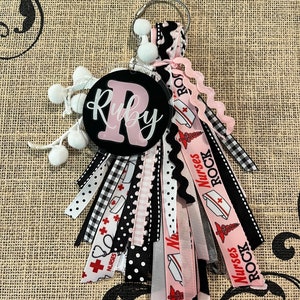 Nurse Bogg Bag Tassel - Pink/Black