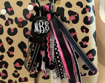 Pink/Black Bogg Bag Tassel