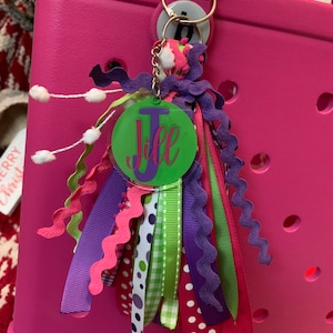 Purple/Pink/Lime Bogg Bag Tassel