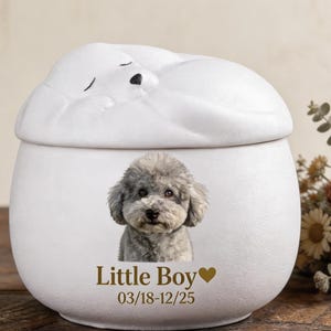 Urna de cerámica con forma de perro durmiendo, cremación de perro, urna de cerámica para perro, regalo conmemorativo personalizado para perros, pérdida de mascota, contenedor para cenizas de perro, pequeño recuerdo conmemorativo
