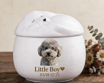 Urna de cerámica con forma de perro durmiendo, cremación de perro, urna de cerámica para perro, regalo conmemorativo personalizado para perros, pérdida de mascota, contenedor para cenizas de perro, pequeño recuerdo conmemorativo