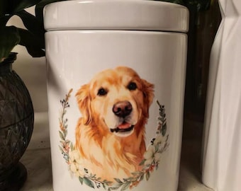 Urna de cerámica blanca personalizada para mascotas, recuerdo de cenizas, urna conmemorativa personalizada para mascotas, hecha a mano, urna de cremación para mascotas.