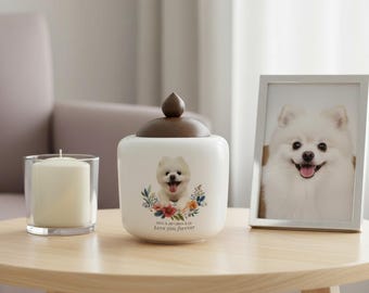 Urna personalizada para mascotas, recuerdo de cenizas de mascotas, urna conmemorativa de cerámica hecha a mano para perros, gatos y pequeños animales.