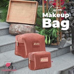 Personalized Makeup Bag Custom Travel Toiletry Bag  Cosmetic Pouch for Bridesmaids Custom Cosmetic Bag Bridesmaid Gifts Gift for Women