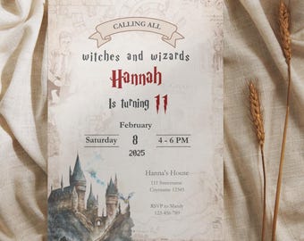 Magical Birthday Invitation | Editable and Printable Template | Wizard Party Invite