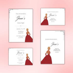 Elegant Henna/Mehndi Night Invitation Template | Editable Canva Design | Blonde Bride Illustration