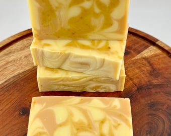 Citrus Grove; Scented w/lots of citrus fruits; Triple Butters + Olive Soap; Vegan; Handmade