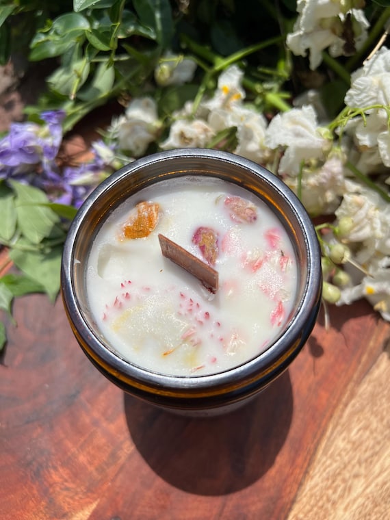 Seasonal Scented Coconut Soy Wax 8oz Amber Glass Jar Candles