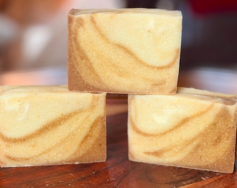 Tropical Breeze w/Turmeric; Scented with Citrus & Woods; Triple Butters + Olive Soap; Vegan; Handmade