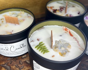 Seasonal Scented Coconut Soy Wax 4oz Black Tin Candle