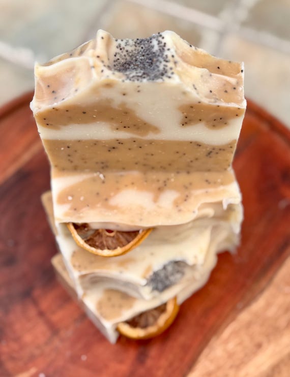Lemon & Poppyseed + Triple Butters and Olive Handmade Vegan Soap