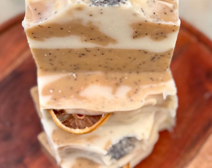 Lemon & Poppyseed + Triple Butters and Olive Handmade Vegan Soap