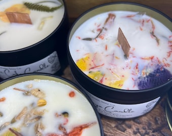 Seasonal Scented Coconut Soy Wax 8oz Black Tin Candles