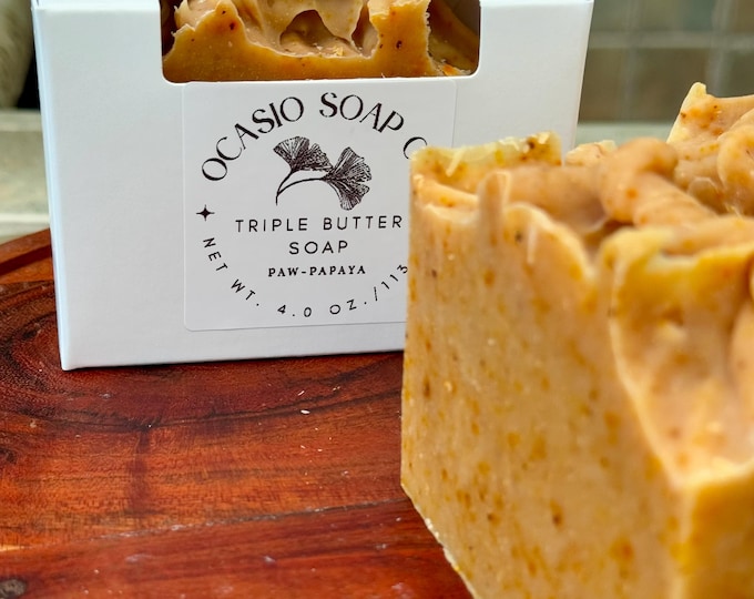 Paw-Papaya + Triple Butters and Olive Handmade Vegan Soap