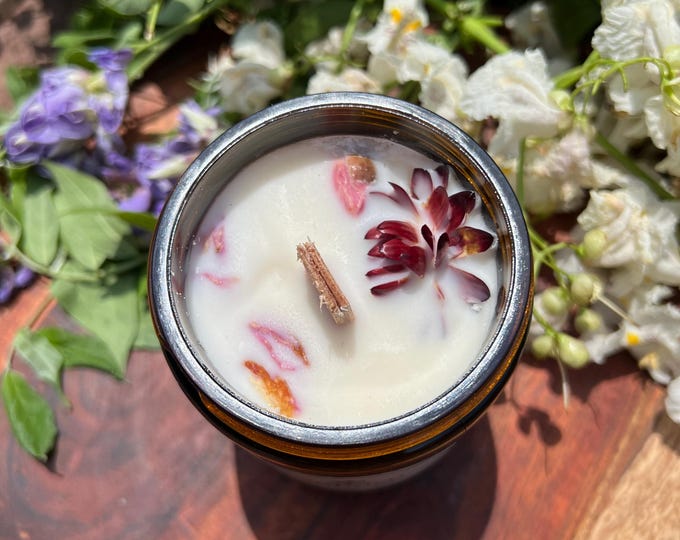 Seasonal Scented Coconut Soy Wax 8oz Amber Glass Jar Candles